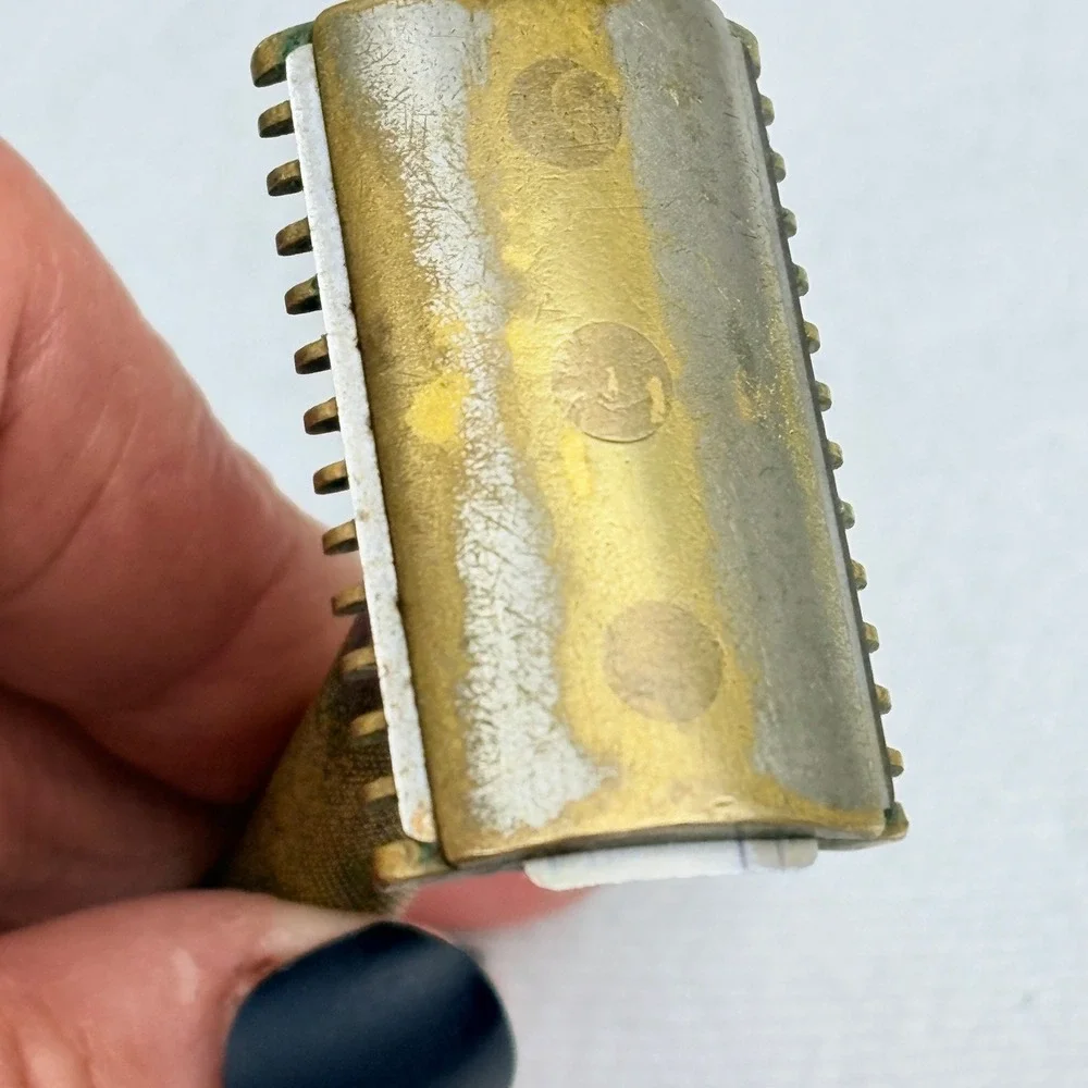 Vintage Gillette Safety Razor Open Comb Brass Ball End Double Sided Made in USA